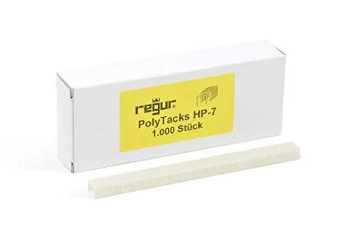 REGUR PolyTacks HP Kunststoff-Heftklammern, 1.000 Stück in der Länge 7mm für Holzetikettierung, Baumstamm-Etikettierung, Forstwirtschaft u.v.m.