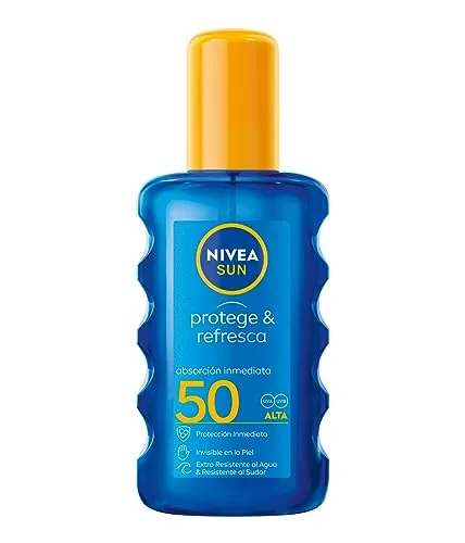 Nivea Sun Protect & Erfrischungsspray SPF 50 - 200 ml - Sonnenpflege mit hochwirksamem UVB-Schutz und erfrischendem Menthol. Ideal für alle Hauttypen, wasserbeständig und zieht schnell ein. Perfekt für den Sommer!