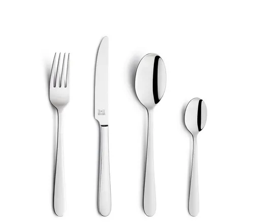 Beckmann & Rommerskirchen 24-tlg. Besteckset DALI - Klassisches Besteckset für jeden Tag, mit weichen, harmonischen Rundungen für angenehmes Halten. Ideal für Familie und Gäste – aus hochglanzpoliertem Edelstahl 18/10.