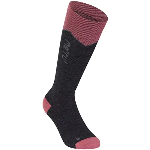 Meru Ski Wool Socken, Anthracite-Rose, EU 39-41