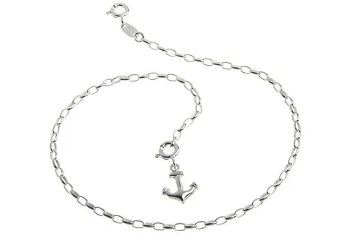 Fußkette Silber mit Ankeranhänger in silber von Silberketten-Store