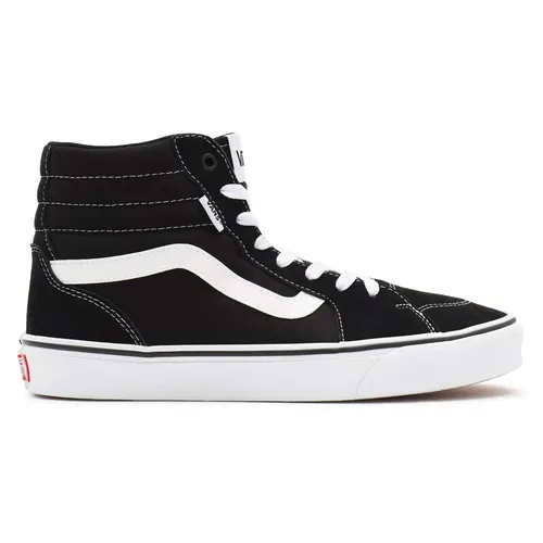 Vans Herren Filmore Hi Sneaker - Suede Canvas Black White, 41 EU - Herren-Sneaker mit klassischem Vans Seitenstreifen-Logo, schnürbarem Design und robuster vulkanisierter Konstruktion für optimalen Komfort und Stil.