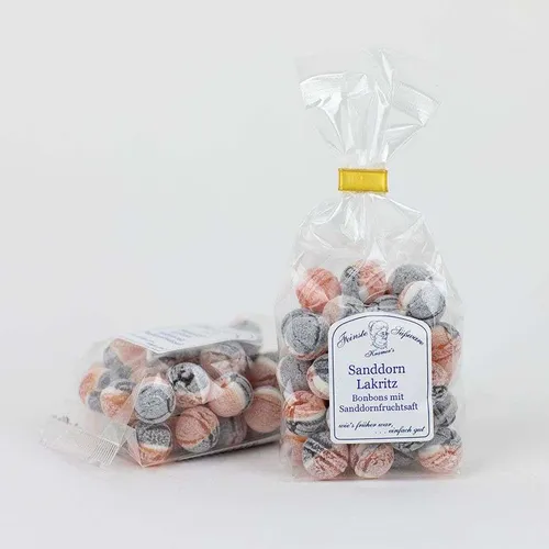  Sanddorn-Lakritz-Bonbons mit Sanddornfruchtsaft hergestellt 28,33 EUR / kg