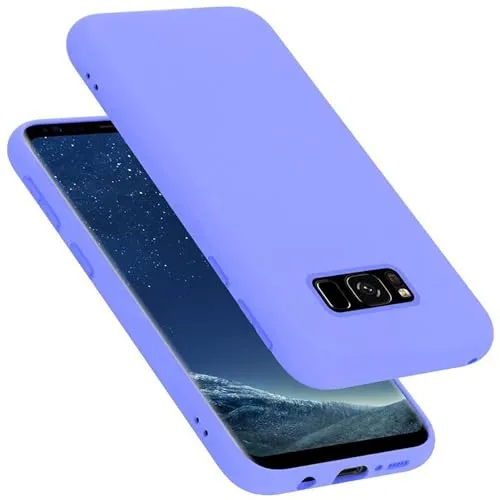 Cadorabo Hülle kompatibel mit Samsung Galaxy S8 Hülle Silikon Handyhülle für Galaxy S8 Case aus flüssigem Silikon- Kratzfeste und stoßfeste dünne TPU Schutzhülle - Liquid HELL LILA