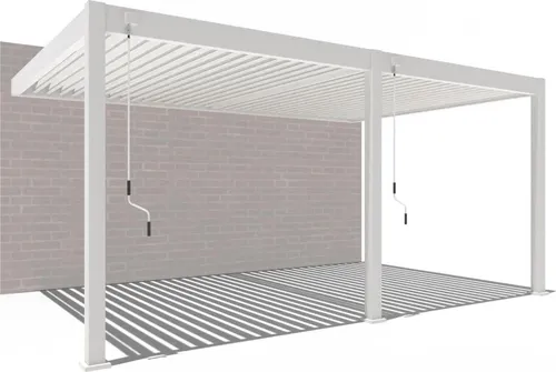Weide Pergola Deluxe Wand Pavillon 3,6x5,3m in weiß von Weide