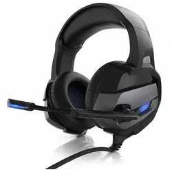 CSL Gaming-Headset mit Mikrofon und blauer LED-Beleuchtung - Headset für PC, PS4, PS5, Xbox One; variabel verstellbar mit kristallklarem Klang und dynamischem Bass für ein intensives Gaming-Erlebnis.