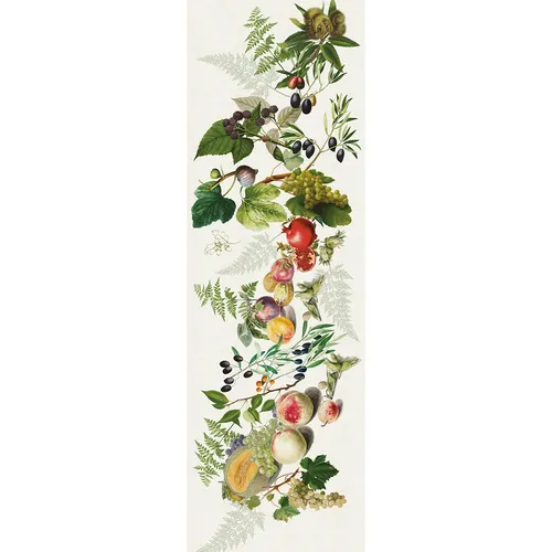 Garnier-Thiebaut Tischläufer Abondance d´automne 50x155cm - Tischläufer im bunten Herbstdesign, ideal für Erntedankfeiern; aus 50% Baumwolle und 50% Leinen, gefertigt in Frankreich.