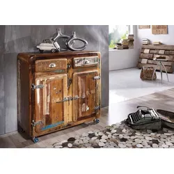 MASSIVMOEBEL24 Kommode Altholz FREEZY #37, mehrfarbig,Massivholzmöbel24