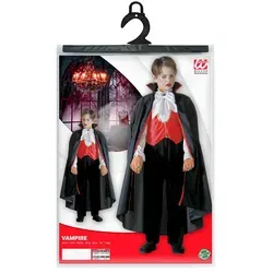 WIDMANN MILANO PARTY FASHION - Kinderkostüm Vampir, furchteinflößend mit Hemd, Weste und Umhang in Größe 140 cm für Fasching