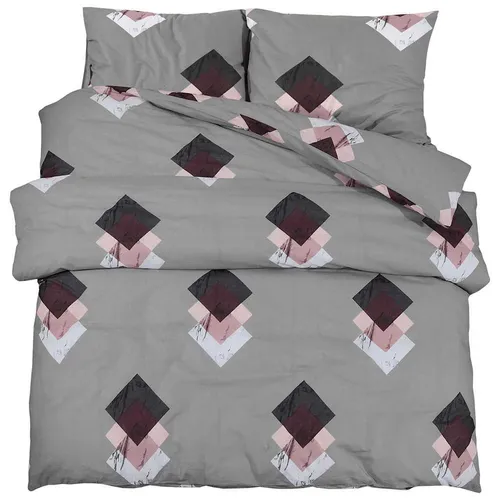 vidaXL Bettwäsche-Set Grau 260x220 cm aus 100% Baumwolle - Bettwäsche-Set aus 100% Baumwolle, weich und pflegeleicht, ideal für stilvolle Schlafzimmergestaltung. Langlebig und knitterfrei mit elegantem Look.