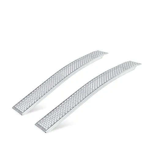 BRB-Lagertechnik Alu-Auffahrrampe gebogen 1500x200 mm - Auffahrrampe aus hochfestem Aluminium, mit 400 kg Tragkraft pro Paar, ideal für sicheres Auffahren, rutschfest und witterungsbeständig.