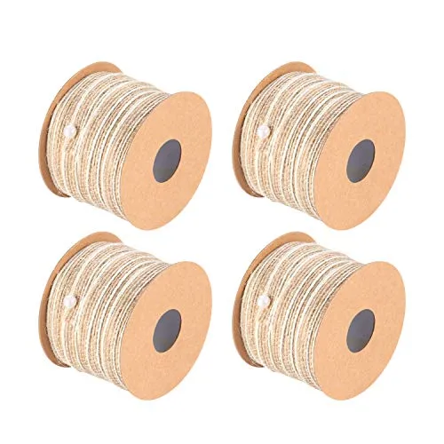 Rollen Jute-Sackleinenband, natürliche Sackleinenbandbindung, Juteband für DIY-Kunsthandwerk Geschenkverpackung Hochzeitsdekoration (5 mm × 10 m) 4