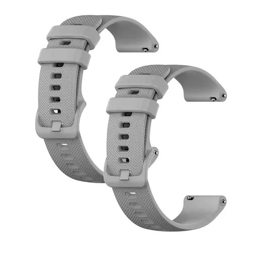 2x Universelles Uhrenarmband 22mm, Farbe Grau, Silikon Flexibel