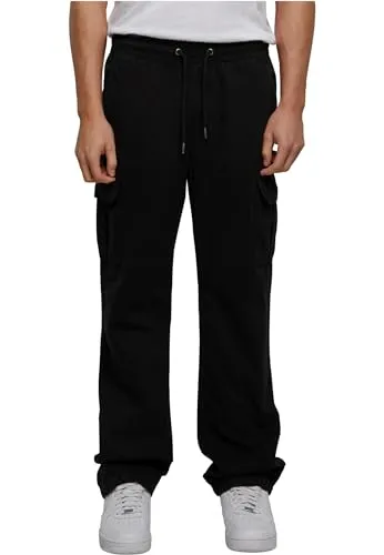 Urban Classics Herren Cotton Cargo Pants Black L - Wanderhosen aus hochwertiger Baumwolle, bequem und funktional mit vielen Taschen für Abenteuer in der Natur.