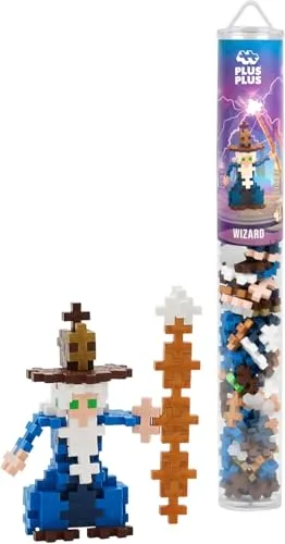 Plus-Plus 4306 Geniales Konstruktionsspielzeug, Zauberer, Kreativ-Bausteine Tube, Bausteinset für Kinder, 100 Teile