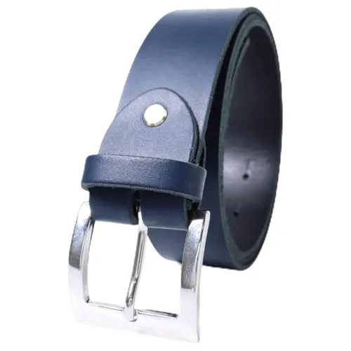 FRONHOFER Ledergürtel Rindsleder 3,5 cm Breite 2,5 mm dick silberfarbige Dornschnalle 5 x 4,5 cm kürzbar mit Edelstahlschraube Made in Germany bis 130 cm