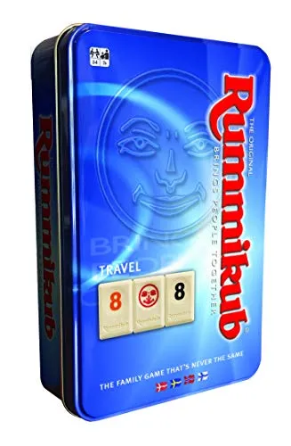 Rummikub Reise-Edition 150241010 - Gesellschaftsspiel für 2-4 Spieler, fördert Logik und Beobachtung. Spannendes Spielprinzip mit 106 Platten und Joker. Ideal für Familienabende, französische Version, ab 7 Jahren.