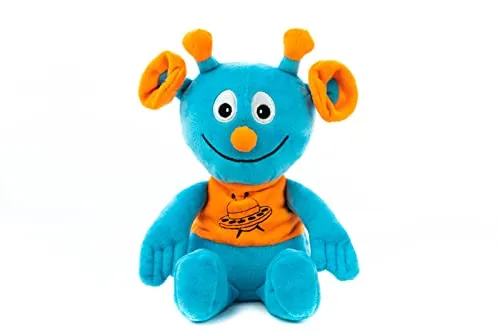 Habibi Premium Wärmekissen/Stofftier f. Kinder u. Erwachsene - 1868 Alien blau/orange, herausnehmbare Hirsefüllung - Wärmekuscheltier zum Erwärmen in der Mikrowelle/Backofen, ideal auch für Babys