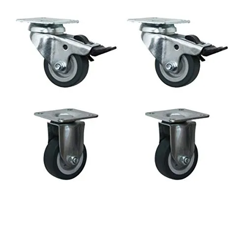 Set 50 mm Apparaterollen Transportrollen Lenkrollen Bockrollen Möbelrollen