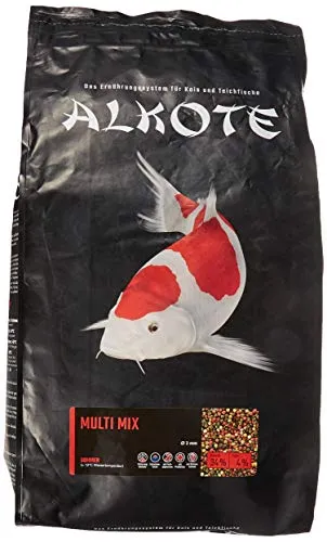 AL-KO-TE 1-Jahreszeitenfutter für Kois - Schwimmende Pellets 3 mm, optimales Hauptfutter mit Spirulina für gesunde und farbenfrohe Fische, 3 kg