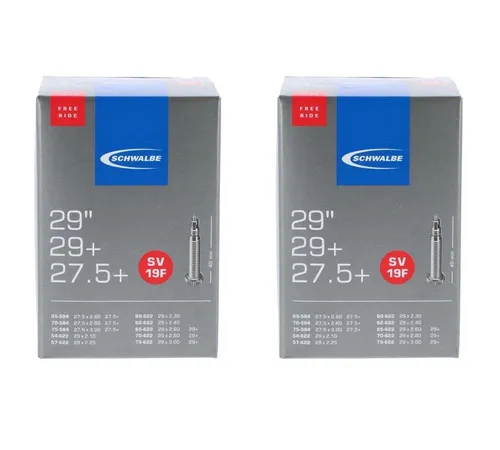 Schwalbe Fahrradschlauch Schwalbe 2x Schlauch SV19F Freeride 27.5+ Zoll - 29 Zoll (54/75-622)
