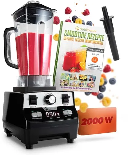 NUTRI-BLENDER MAX 2000W Hochleistungsmixer in schwarz von Nutrilovers