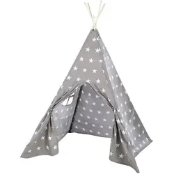 roba Spielzelt 'Little Stars' - Wigwam für Kinderzimmer und Outdoor - Spielzelt mit 115 x 115 cm Fläche, ideal für drinnen und draußen. Enthält eine gefütterte Bodenunterlage gegen Kälte und ist maschinenwaschbar. Sicher und schadstoffgeprüft nach EN 71.