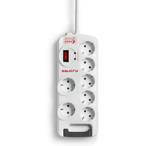 Überspannungsschutz SALICRU SPS SAFE 7 - 7-fach Steckdosenleiste - Steckdosen & Zubehör mit Überspannungsschutz, schützt Ihre Geräte vor Stromspitzen und sorgt für Sicherheit im Home Office.