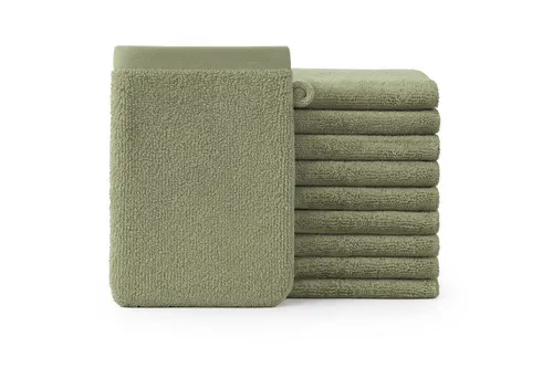 Blumtal Waschhandschuh 10er Set aus Frottee 15x20 cm in grün von Blumtal