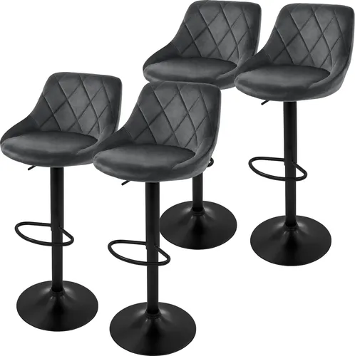 ML-Design 4er Set Barhocker 360° drehbar in grau von ML DESIGN
