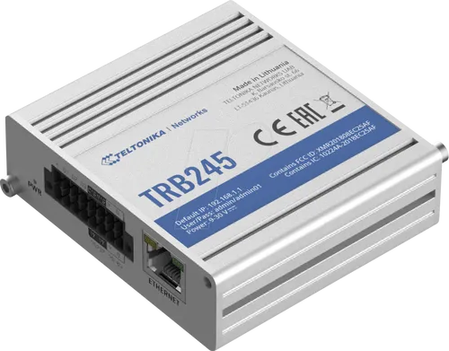 TELTONIKA TRB245 - Industrial LTE Gateway - Router mit Dual-SIM und Auto-Failover für stabile Internetverbindungen in Industrieanwendungen. Integriert moderne und ältere Anlagen über serielle Schnittstellen.