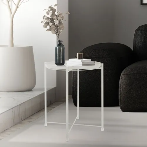 ML-Design Rund Beistelltisch mit Abnehmbarem Tablett