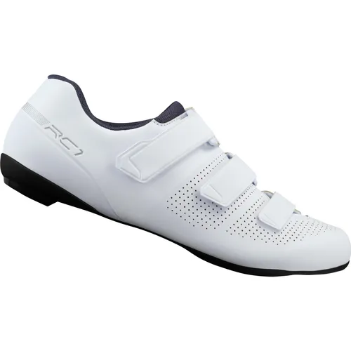 Shimano RC102 White (W01) 43 - Einstiegsschuh für Radfahrer - Kategorie: Fahrradschuhe. Ideal für Mountainbiken und Rennradfahren mit nachhaltigem Design und bequemer Passform durch asymmetrisches Riemendesign und stabile Klettverschlüsse.