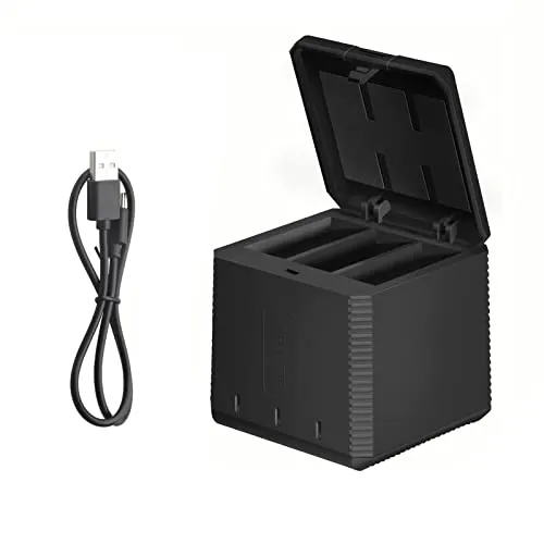 AFAITH 3-Kanal-Ladegerät für GoPro Hero 11 10 9 Black, Schnellladebatteriespeicher Ladegerät mit USB-Typ-C-Kabel für GoPro Hero 11 10 9 Black