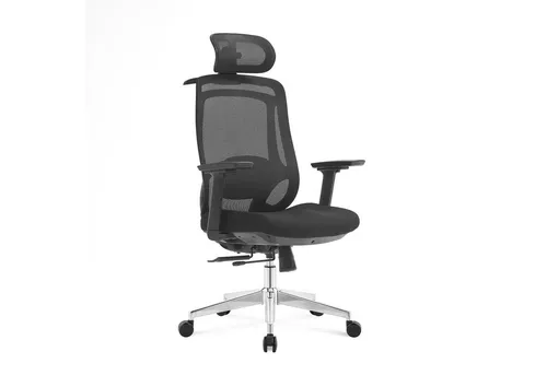 Steelboxx Bürodrehstuhl mit Kopf- und Nackenstütze, 3D Armlehnen - Moderner Bürodrehstuhl mit 2D Kopfstütze und ergonomischer 3D Armlehnen. Ideal für lange Arbeitstage, höhenverstellbar und belastbar bis 150 kg.