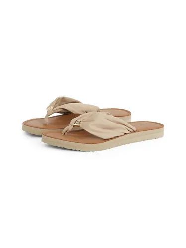 Tommy Hilfiger TH ELEVATED BEACH SANDAL Zehentrenner, Sommerschuh, Bequemschuh, Flats, Schlappen mit TH-Schmuckelement