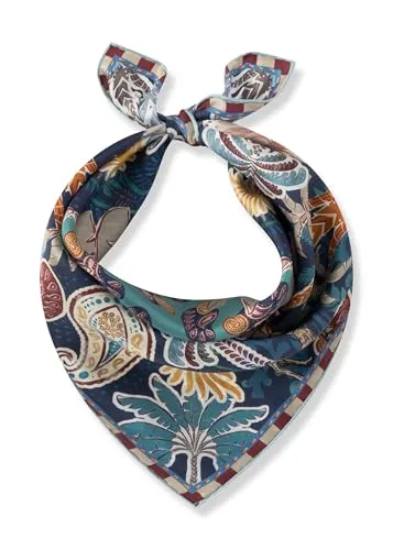 Produktbild CODELLO Damen Nicki Seidenschal Palm Tree PAISLE 53x53cm