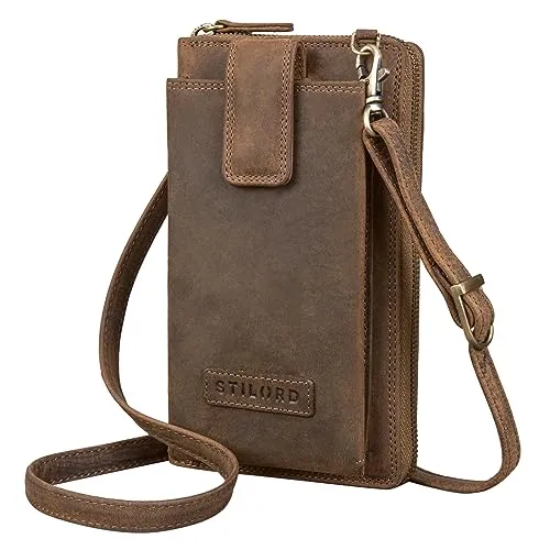 STILORD 'Nelly' 3-in-1 Geldbörse mit Handyfach - Umhängetasche aus echtem Leder mit separatem Handyfach. Ideal für Reisen, Festivals und den Alltag – alles Wichtige stets griffbereit!
