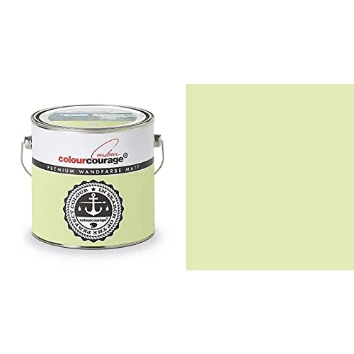 Hossi's Wholesale Wandfarbe Innenfarbe 2,5L Lime Cream Hellgrün Klasse 1 | Hossi's Wholesale hohe Deckkraft Klasse 1, geruchslos, Renovierungsfarbe, Wohnraumfarbe, matte Dispersionsfarbe, Wandanstrich