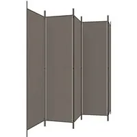 vidaXL 5-TLG. Paravent Raumtrenner Anthrazit 250x200cm - Eleganter Raumteiler aus strapazierfähigem Stoff, ideal für Wohnzimmer und Schlafzimmer. Schaffe Privatsphäre und blende Sonnenlicht ab – klappbar und platzsparend!