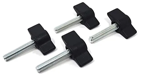 Design61 4x Flügelschraube Kunststoff mit Gewindebolzen Stahl M6 x 18 mm