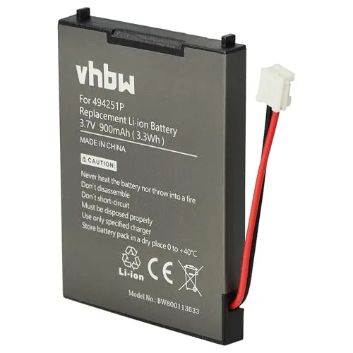 vhbw 1x Akku kompatibel mit Audioline Babysense 5 Video Babyphone Babytalker (900 mAh, 3,7 V, Li-Ion) - Ersatz für 494251P, BPCK1500LI, 494521P