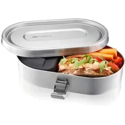 GEFU Lunchbox COMPANION 2-teilig | Edelstahl-Bentobox mit Silikondeckel - Lunch-Boxen mit 700ml Außendose und 170ml auslaufsicherer Innendose – ideal für frische Snacks, spülmaschinengeeignet und bruchsicher für den stressfreien Transport.