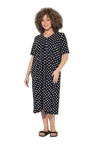 Ulla Popken Damen Midikleid in großen Größen mit Sternen von Ulla Popken