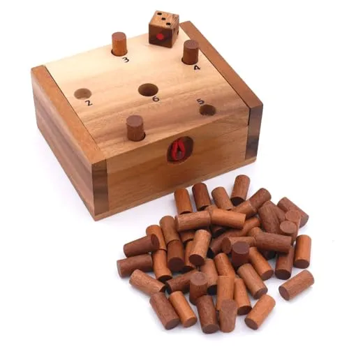 Endlich die 6 - Premium Holz Würfelspiel - Gesellschaftsspiel für 2-6 Spieler, einfaches Regelwerk und ideal für Kinder ab 6 Jahren. Fördert Geschicklichkeit und sorgt für jede Menge Spaß!