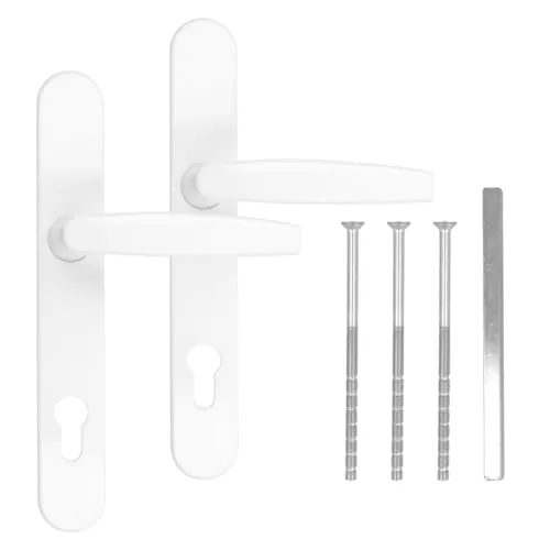 Türgriff/Türdrücker/Türklinke/Drückergarnitur DHS 92mm (Schildbreite 25mm) Oval - Weiß RAL 9016