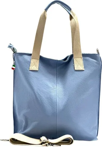 FLORENCE Schultertasche - Elegante Echtleder Umhängetasche für Damen - Schultertaschen aus echtem Leder, stilvolle hellblaue Shopper-Tasche von Florence, ideal für jeden Anlass mit viel Platz und edlem Design.