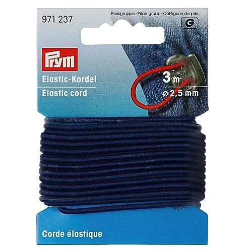 Prym 971237 Elastic-Kordel, 2,5 mm, 3 m, marine