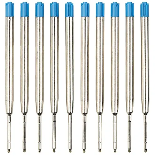 PEARL Kugelschreiberminen: 10er-Set Kugelschreiber-Minen, in blau, Stärke B (Kuliminen, Ersatzmine, Schreibwaren)