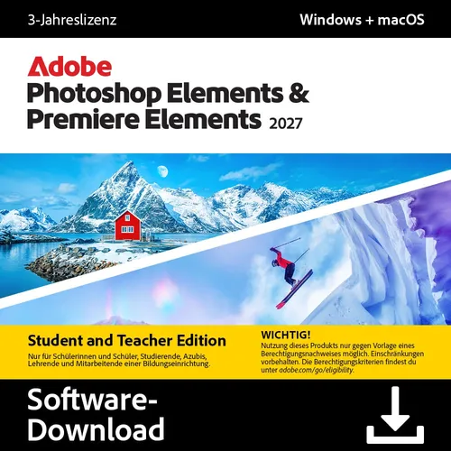 Adobe Photoshop & Premiere Elements 2027 für Lehrer & Studenten